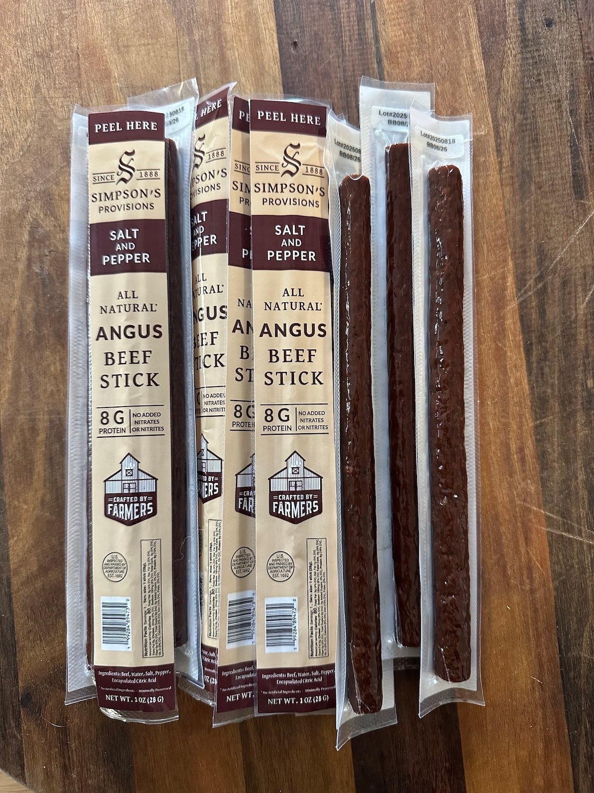 All Natural Angus Beef Sticks - Salt & Pepper (10-Pack)