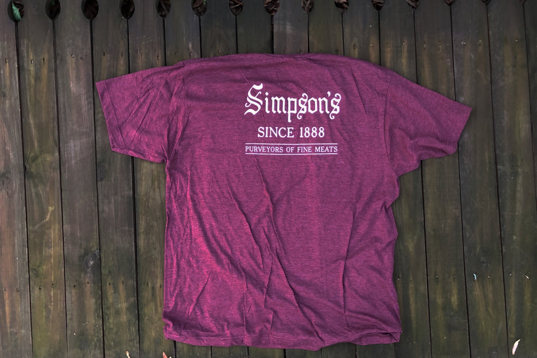 Maroon Simpson's Meats Shirt